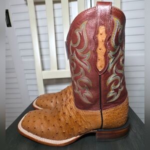 Justin Boots Truman 11" Full Quill Ostrich Western Boots 8516 Men's Size 10.5 D
